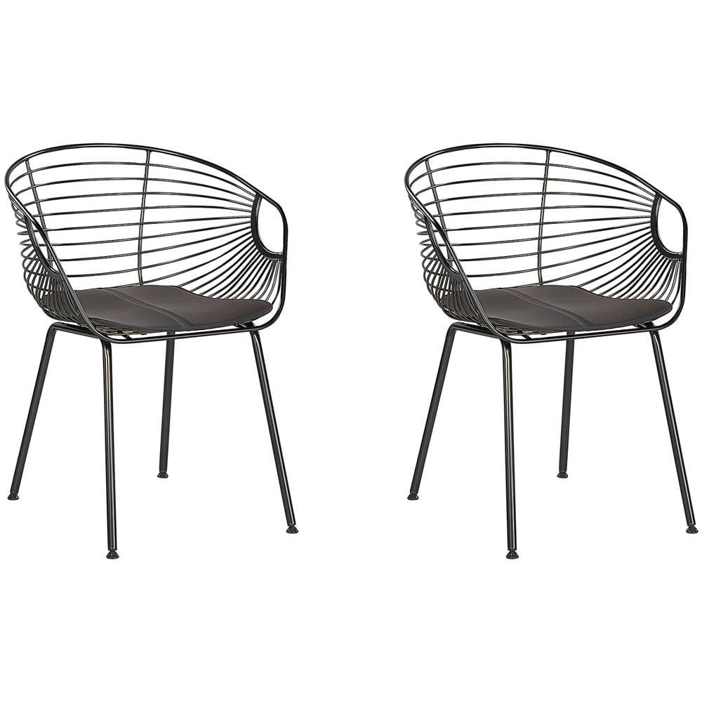 Set Di 2 Sedie In Metallo Nero Hoback - Foto 1