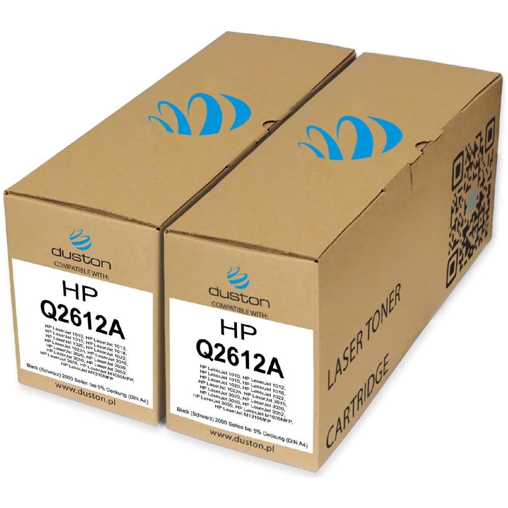 TONER - 2x Q2612a, 12a Negro Compatible Con Hp Laserjet 1010 1012 1015 1018 1020 1022 1022n 3015 3020 3030 3050 3052 3055 M1005mfp M1319mfp - Foto 1