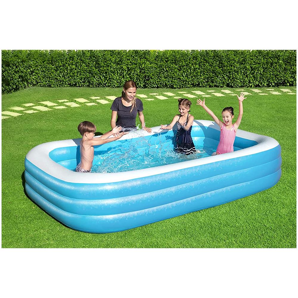 Piscina Gonfiabile Rettangolare Family 305x183x56cm 3 Anelli Bordi - Foto 2