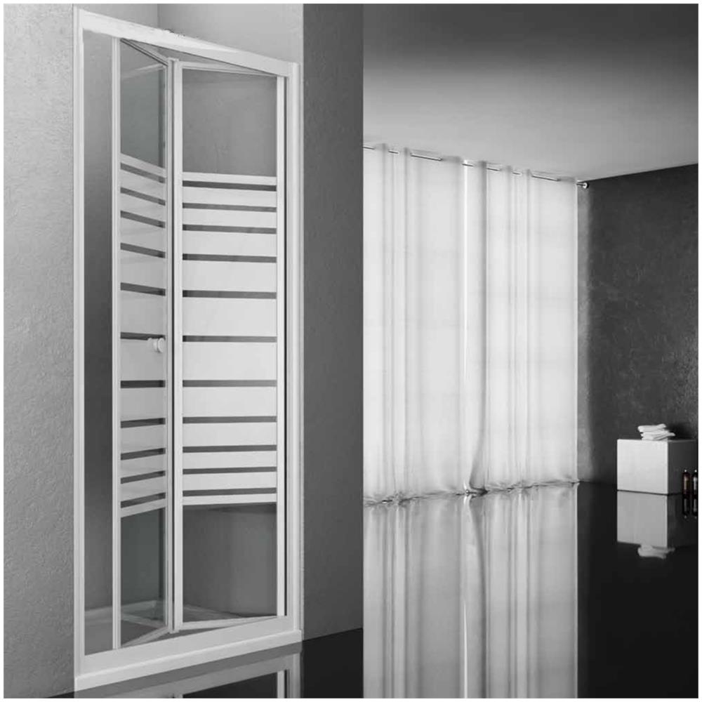 Porta Doccia A Soffietto Book Libro Per Box Nicchia Con Apertura Totale Cristallo Temprato Trasparente Con Pomello E Chiusura Magnetica Reversibile *** Misure : 96-100xh190 Cm Serigrafato - Foto 1