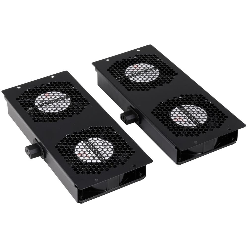 Pacchetto Ventilatore Modulare Per Armadi A Pavimento, 2 Parti Con 2 Ventole, Nero - Foto 1