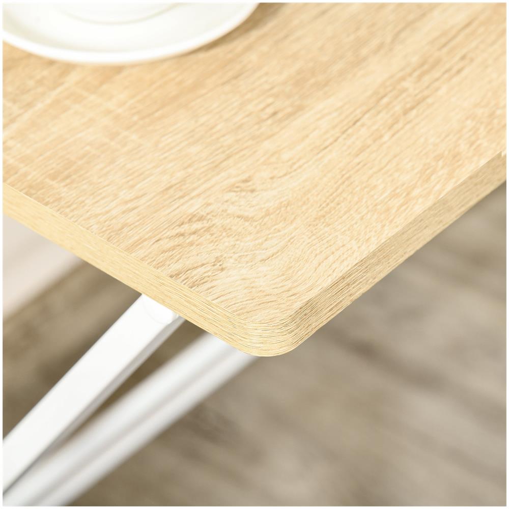 Scrivania Pieghevole Salvaspazio Con Mensola Superiore Per Camera E Ufficio, 81.5x70x84cm, Color Legno E Bianco - Foto 8