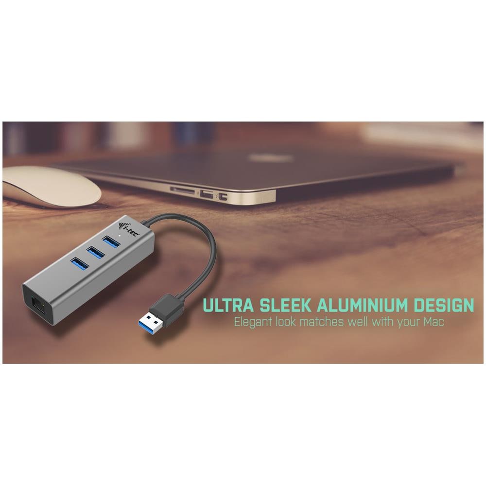 U3METALG3HUB USB 3.0 (3.1 Gen 1) Type-A 5000Mbit / s Grigio perno e concentratore - Foto 7