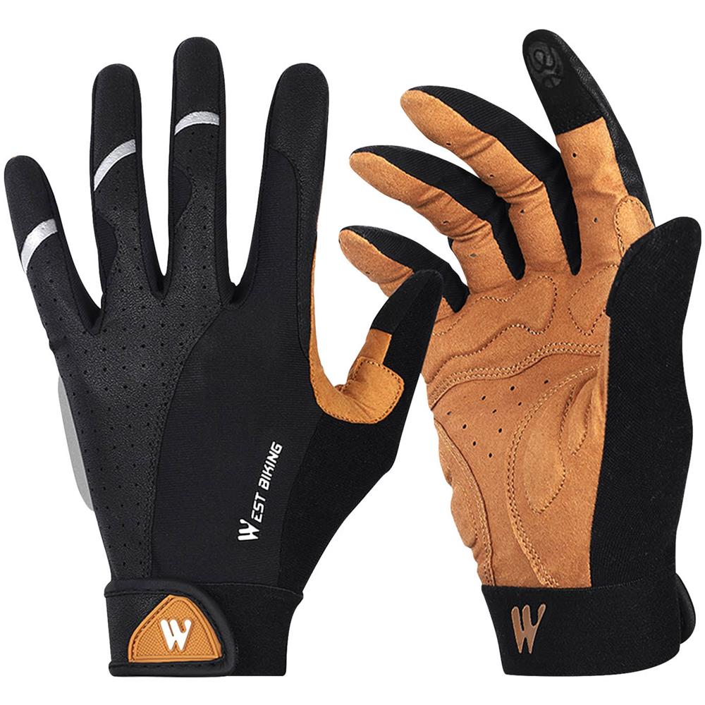 Guanti Tattili Sportivi West Biking Taglia Xs Neri E Marroni - Foto 2
