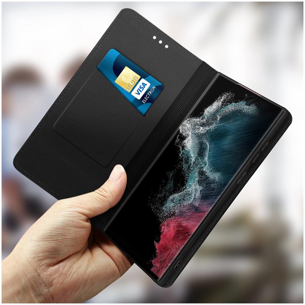 Custodia Per Galaxy S22 Ultra In Pelle Con Porta-carte Smart Pro - Nera - Foto 5