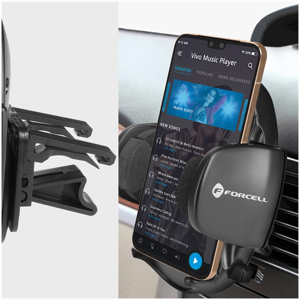 Supporto Auto Smartphone Ovale Fissaggio Ventosa Braccio Lungo 27cm Nero - Foto 5