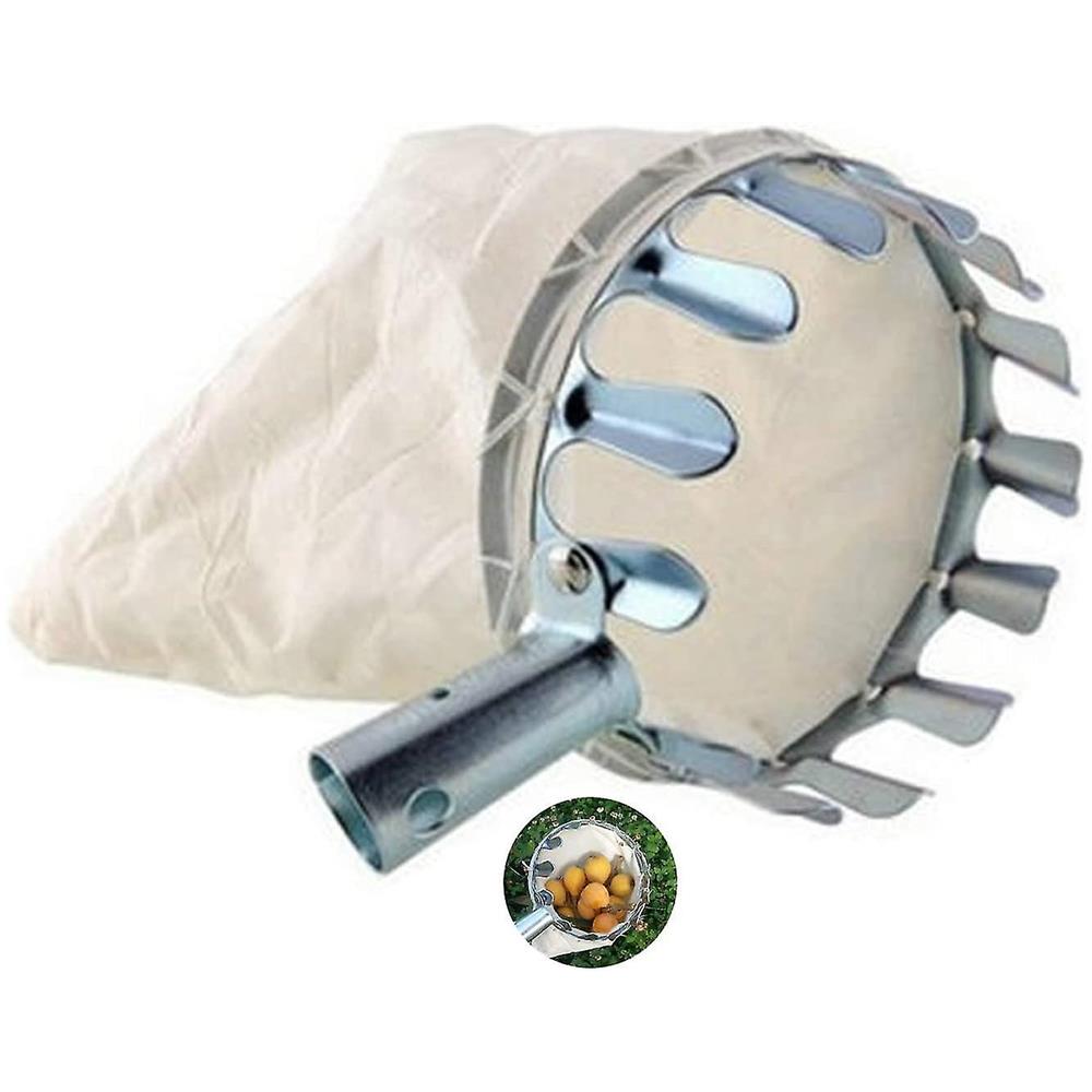 Raccoglitore Di Frutta In Metallo Con Sacchetto - Strumento Pratico Per Raccogliere Mele E Altri Frutti (Colore Bianco) - Foto 5