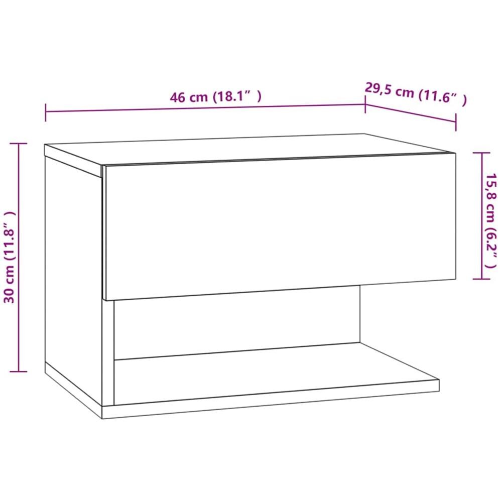 Comodino a Parete Nero - Foto 7