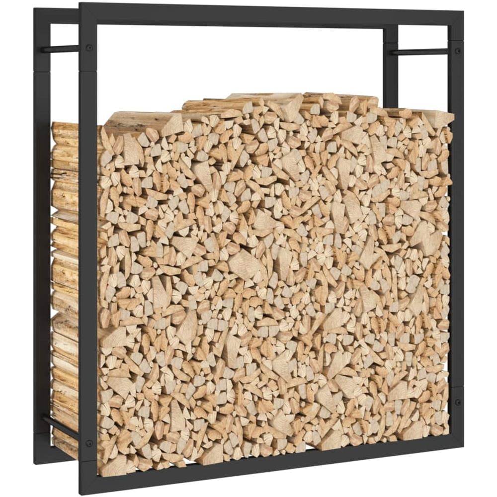 Portalegna Nero Opaco 80x28x86 cm in Acciaio - Foto 2