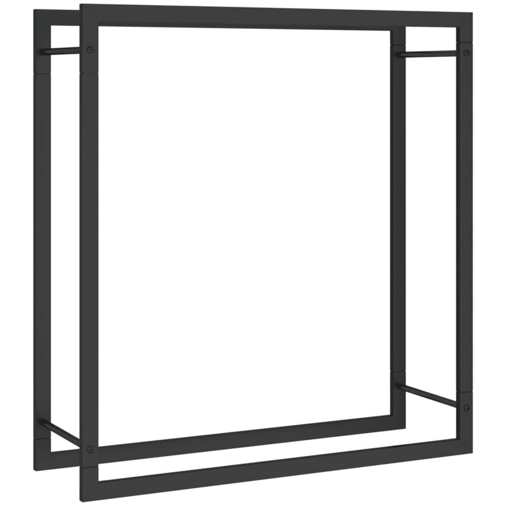 Portalegna Nero Opaco 80x28x86 cm in Acciaio - Foto 1