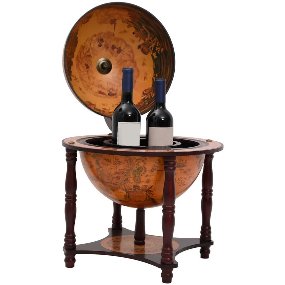 Bar A Globo Portavini Marrone Legno Massello Di Eucalipto - Foto 2
