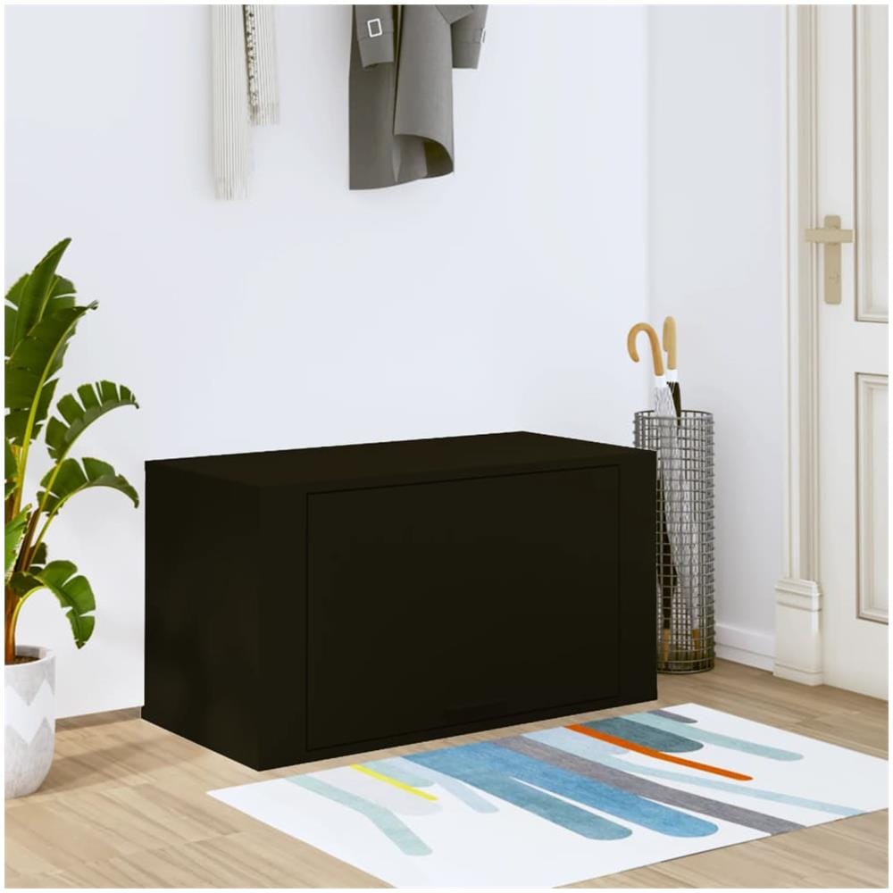 Scarpiera A Parete Nero 70x35x38 Cm Legno Multistrato - Foto 1