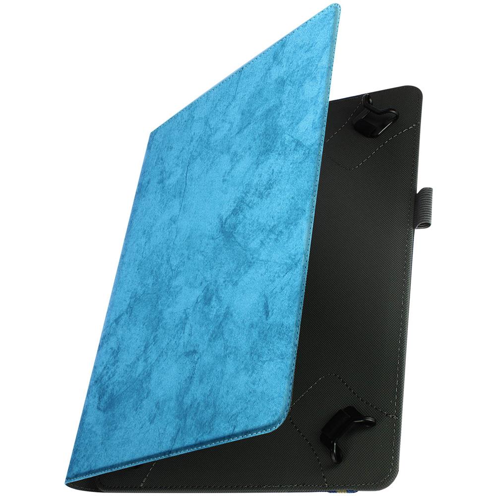 Custodia Universale Tablet 10 Pollici Similpelle Effetto Marmo Supporto Celeste - Foto 1