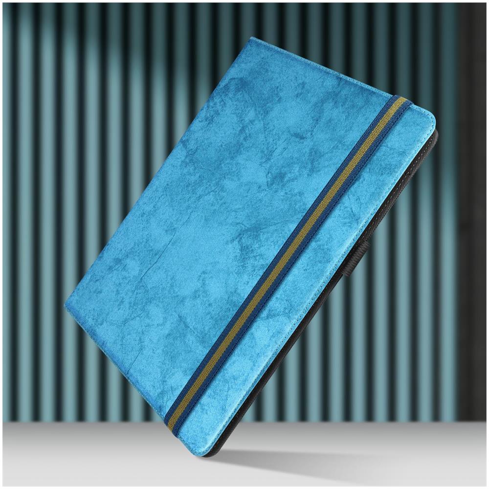 Custodia Universale Tablet 10 Pollici Similpelle Effetto Marmo Supporto Celeste - Foto 5