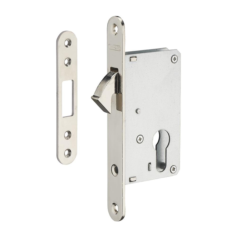 Serratura Da Incasso Per Porta Scorrevole A Cilindro Europeo, Asse 40mm - Finitura Nichel - - Foto 1