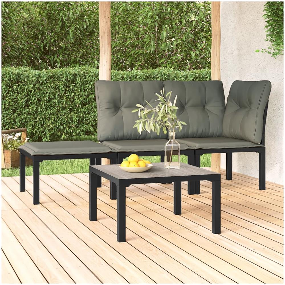 Tavolino da Giardino Grigio 55x55x31 cm DPC e Acciaio - Foto 1