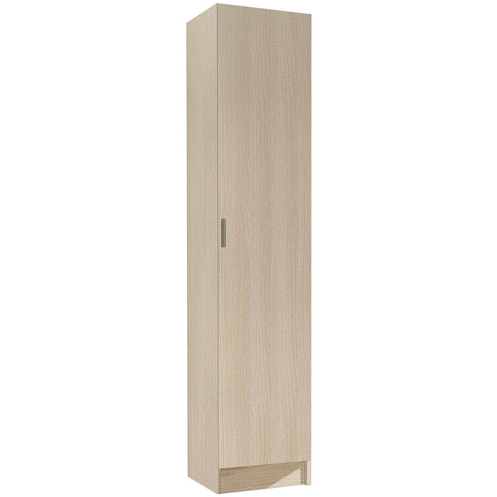 Armadio Multiuso Clearwater, Mobile Ausiliario A 1 Anta, Guardaroba Portascarpe Con Ripiani, Scarpiera Verticale, 37x37h180 Cm, Rovere - Foto 2