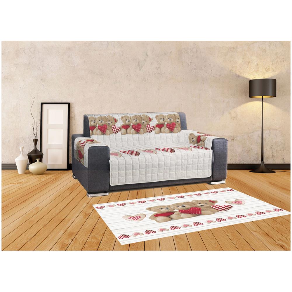 Tappeto Antiscivolo In Stampa Digitale Linea Pensieri Delicati Dis. New Orsetti 70x115 Rosso - Foto 2