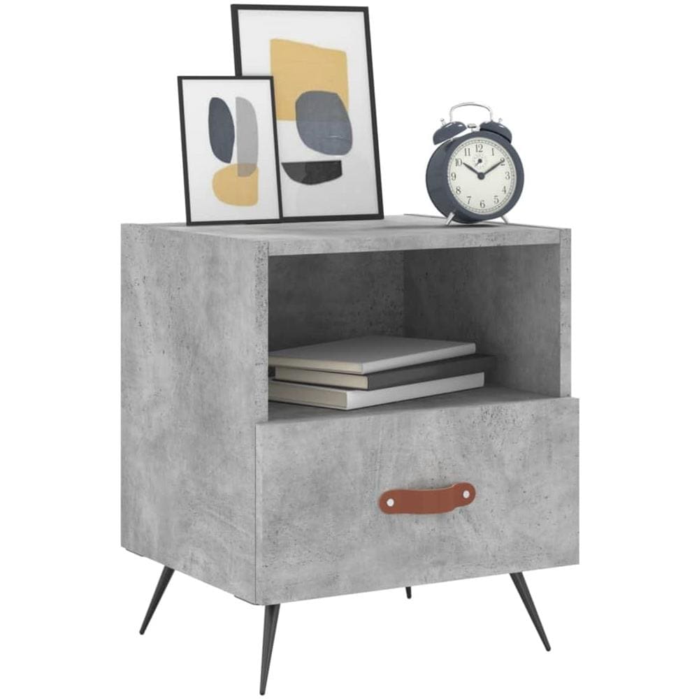 Comodini 2 Pz Grigio Cemento 40x35x47,5 Cm In Legno Multistrato - Foto 3
