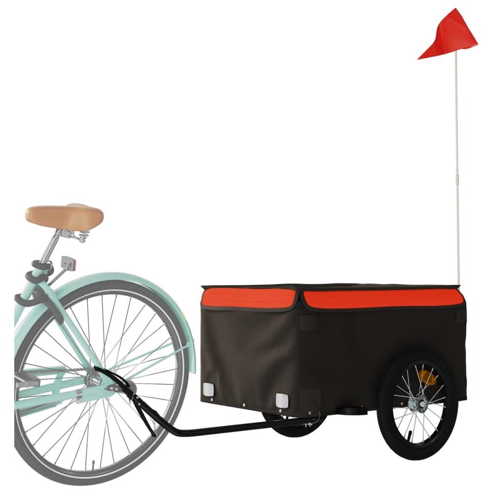 Rimorchio Da Bici Da Carico Nero E Arancione 45 Kg In Ferro - Foto 3