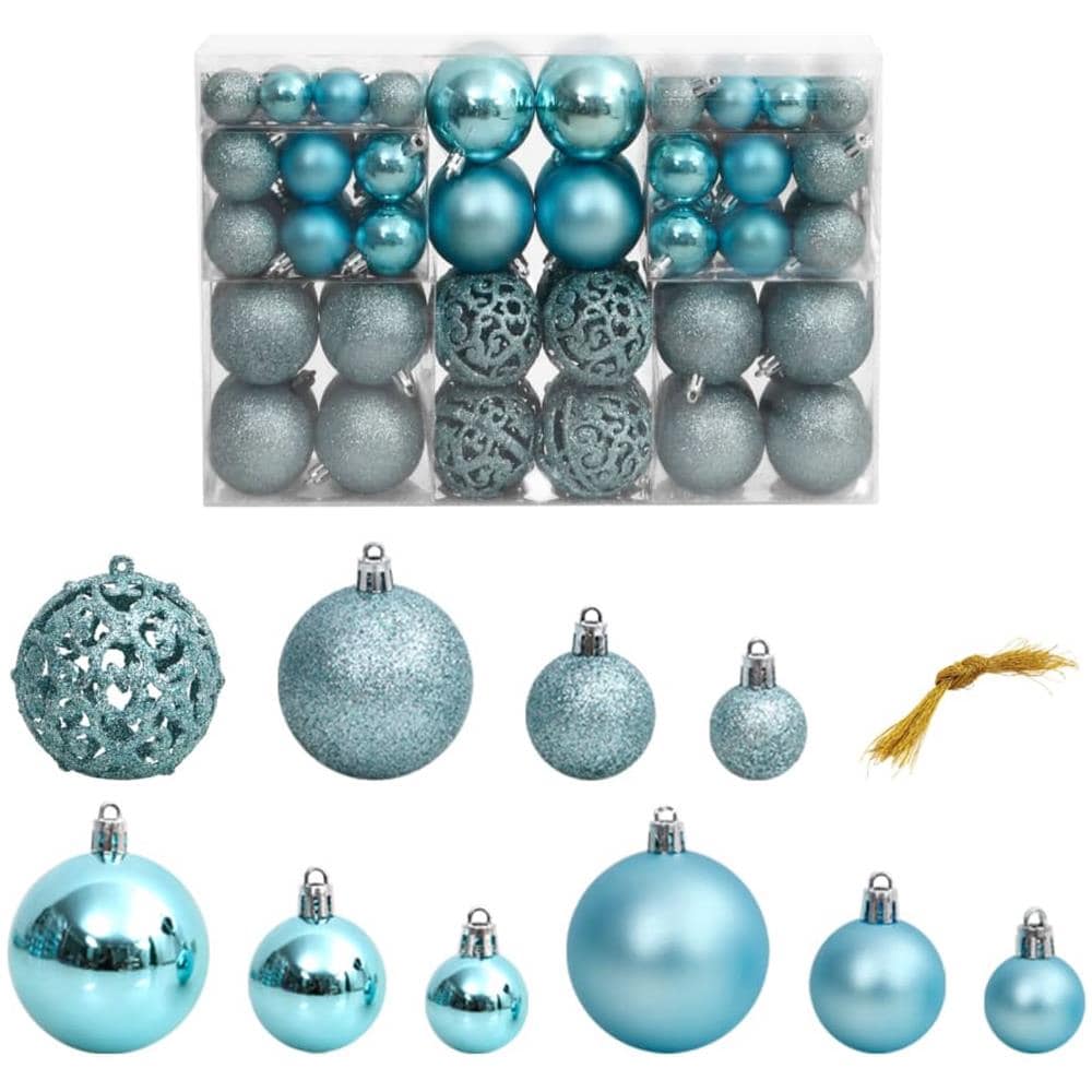 Palline Di Natale 100 Pz Turchesi 3 / 4 / 6 Cm - Foto 1