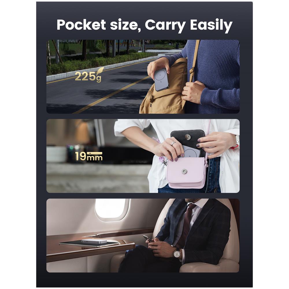 10000mAh Mini Powerbank Wireless 20W with MagSafe grey - Foto 14