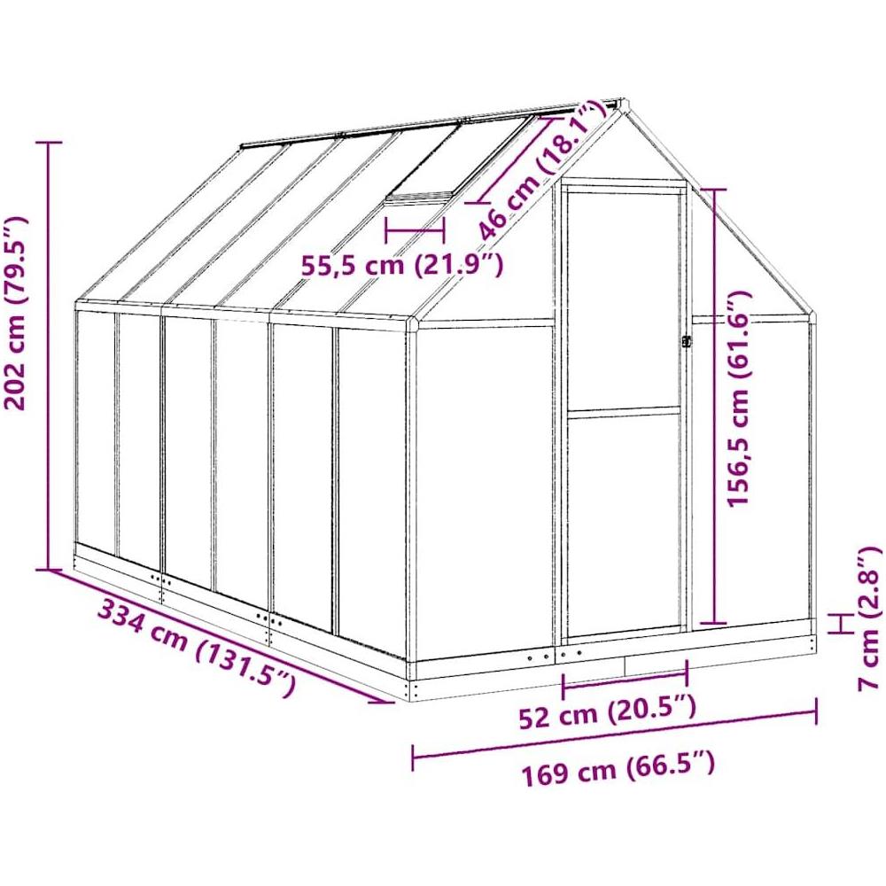 Telaio Serra con Base Verde 334x169x202 cm in Alluminio - Foto 10