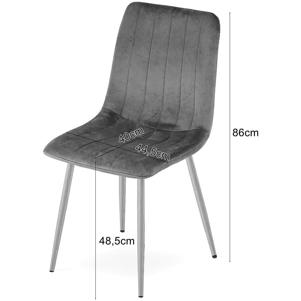 JEWA Sedia in velluto - Elegante grigio chiaro per soggiorno, cucina x 3 - Foto 8