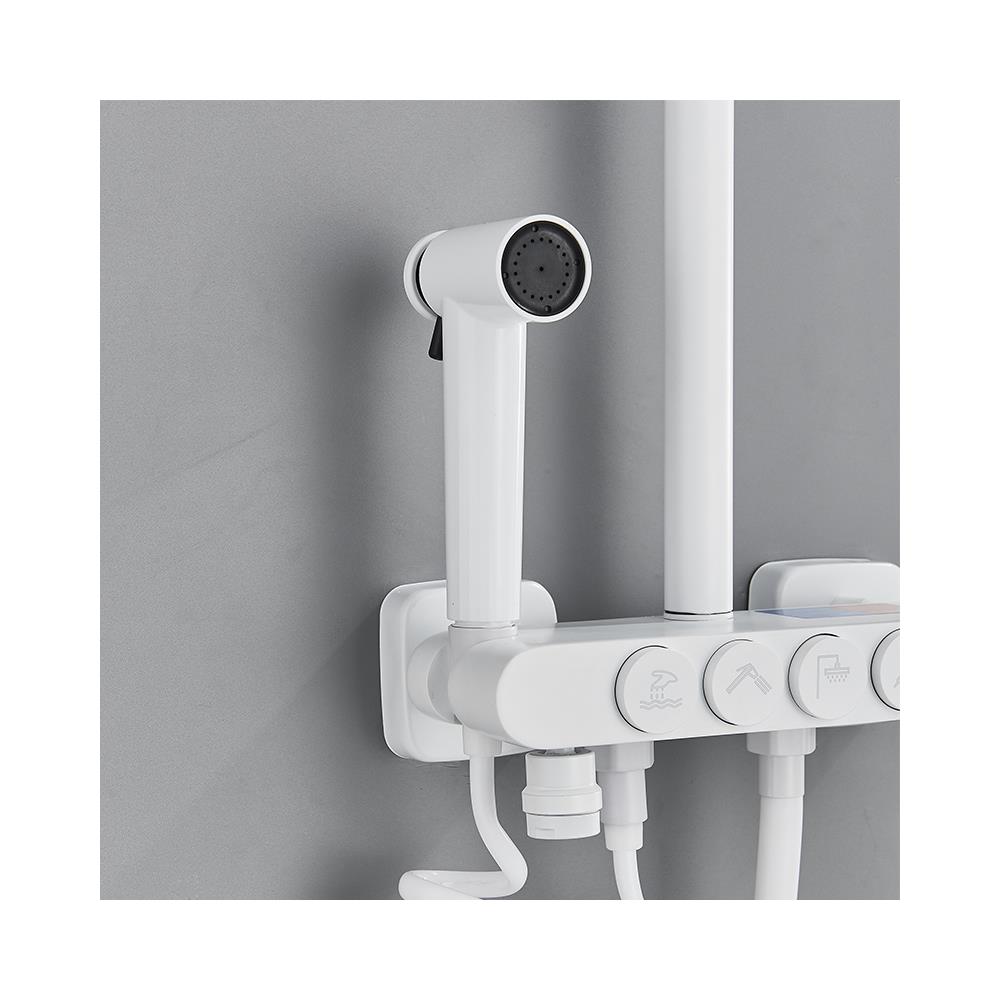 Colonna doccia, Blackswan, Tipo M209, modello bianco, con 4 vie e soffione a pressione, misura 116 cm - Foto 2