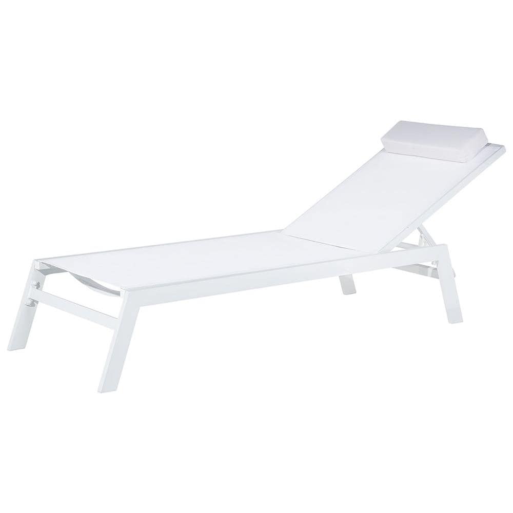 Lettino Sdraio Da Giardino Regolabile In Alluminio Bianco Catania Ii - Foto 1