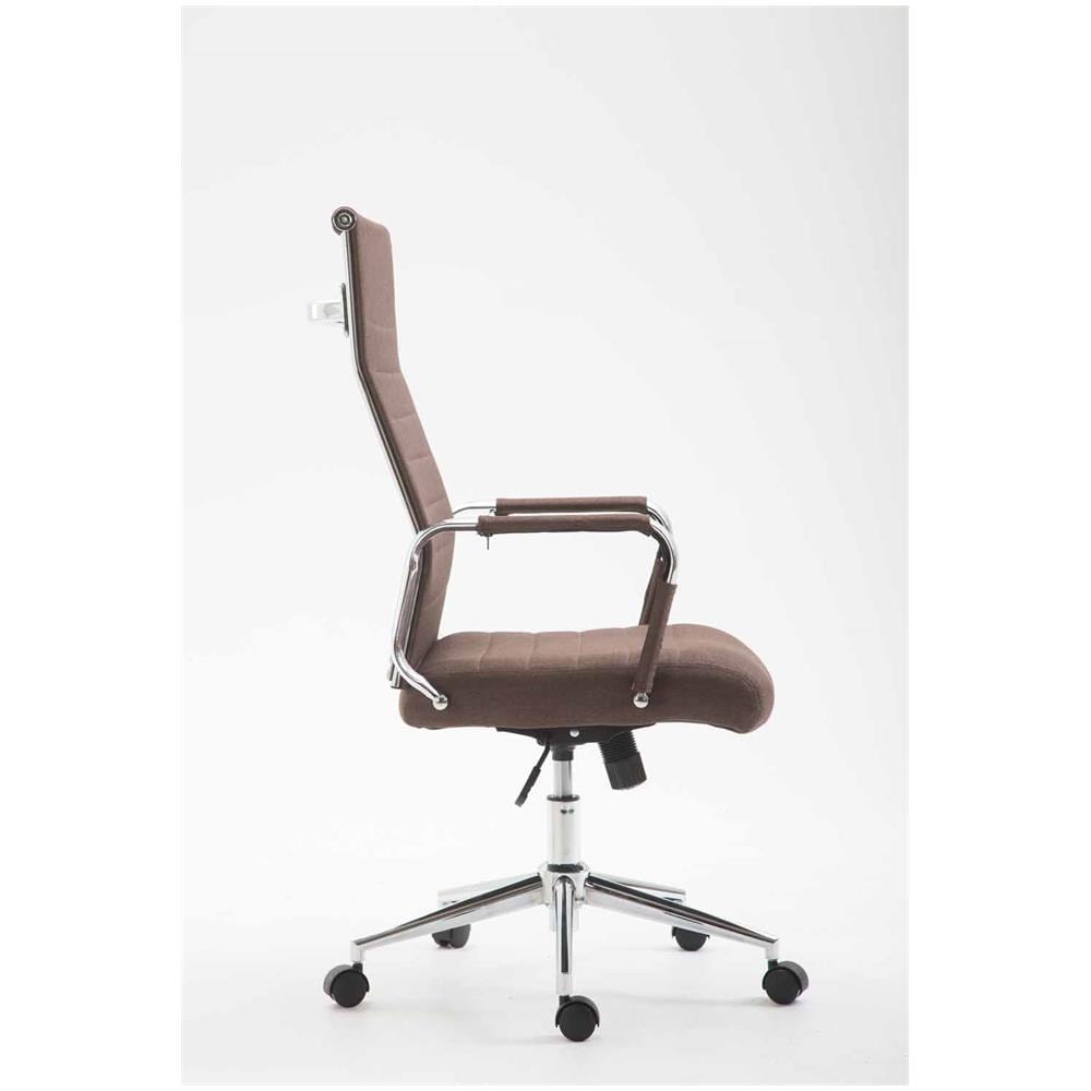 Sedia Ufficio Girevole Kolumbus in Tessuto I Sedia Scrivania Ergonomica con Alto Schienale I Sedia Studio Regolabile con Braccioli Marrone - Foto 2