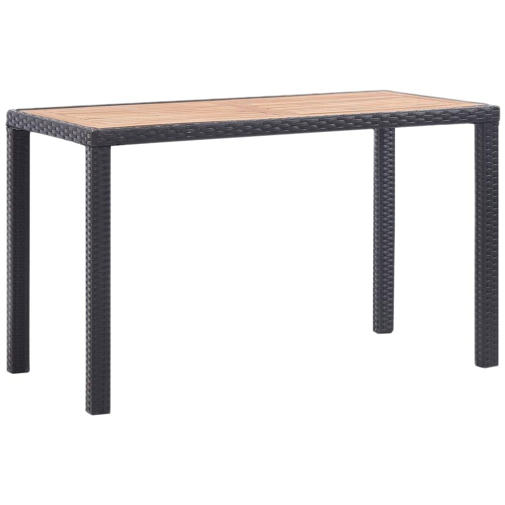 Tavolo Da Giardino Nero E Marrone 123x60x74 Cm Acacia Massello - Foto 1