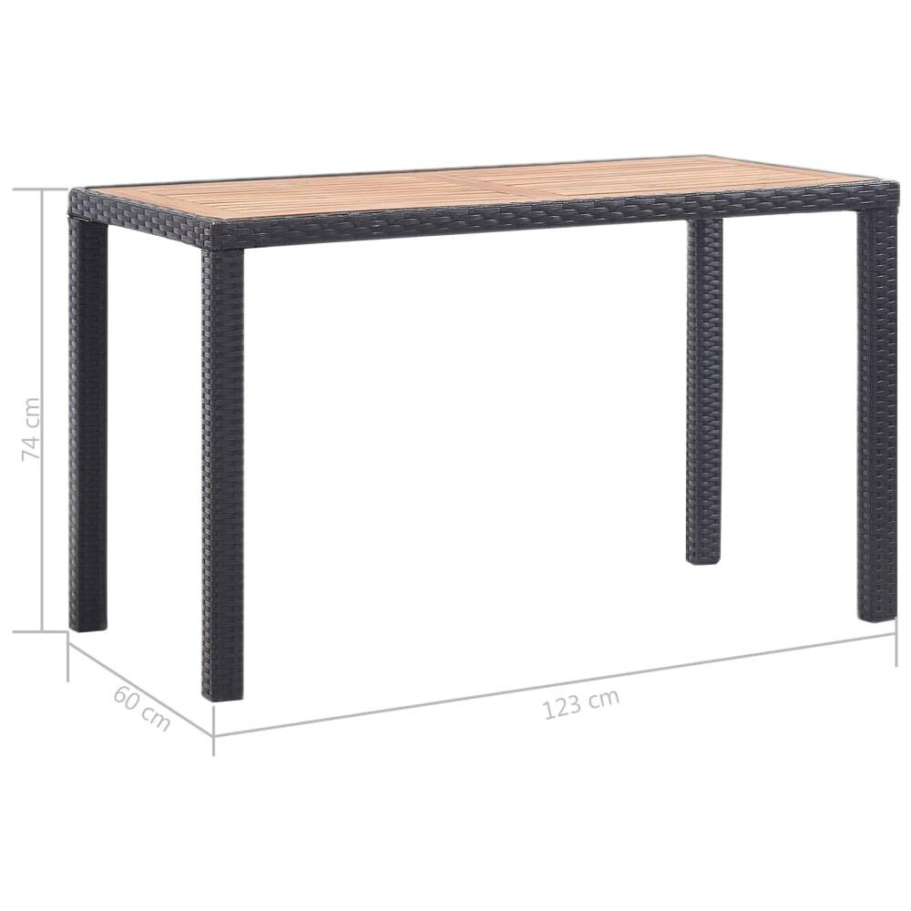 Tavolo Da Giardino Nero E Marrone 123x60x74 Cm Acacia Massello - Foto 6