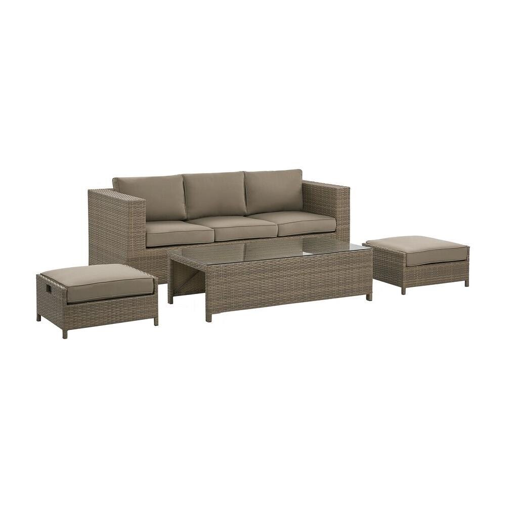 Set Da Giardino In Rattan Sintetico Marrone A 3 Posti Belluno - Foto 2