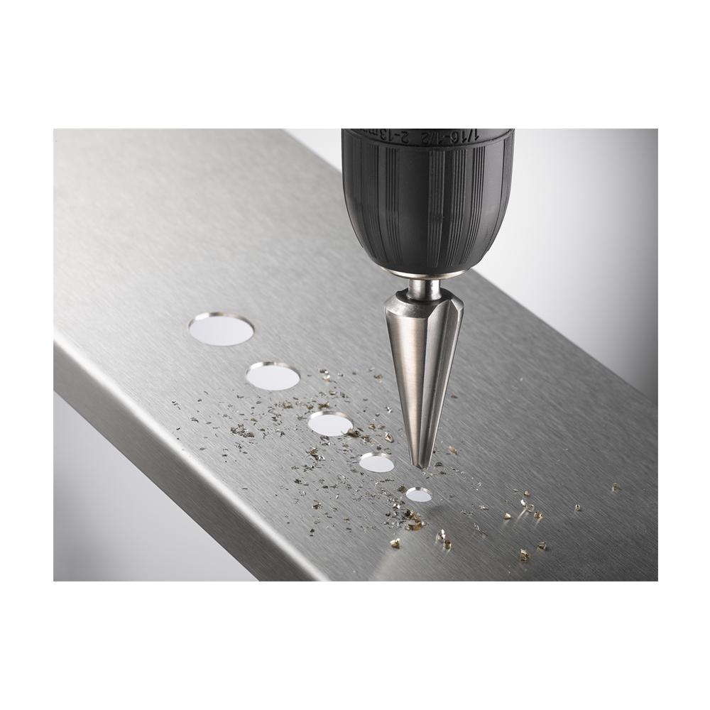 525000, Drill, Punta da trapano a cono, Non-ferrous metal, Plastica, Lama in acciaio inox (sottile) , High-Speed Steel (HSS) , Attacco cilindrico, Nero - Foto 2
