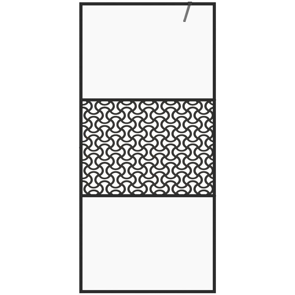 Parete Per Doccia Walk-in Vetro Trasparente Esg 90x195 Cm Nera - Foto 3