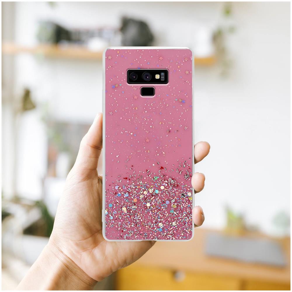 Custodia Compatibile Con Samsung Galaxy Note 9 In Rosa Con Glitter - Coperchio Protettivo In Silicone Tpu Flessibile Con Glitter Scintillanti - Foto 7
