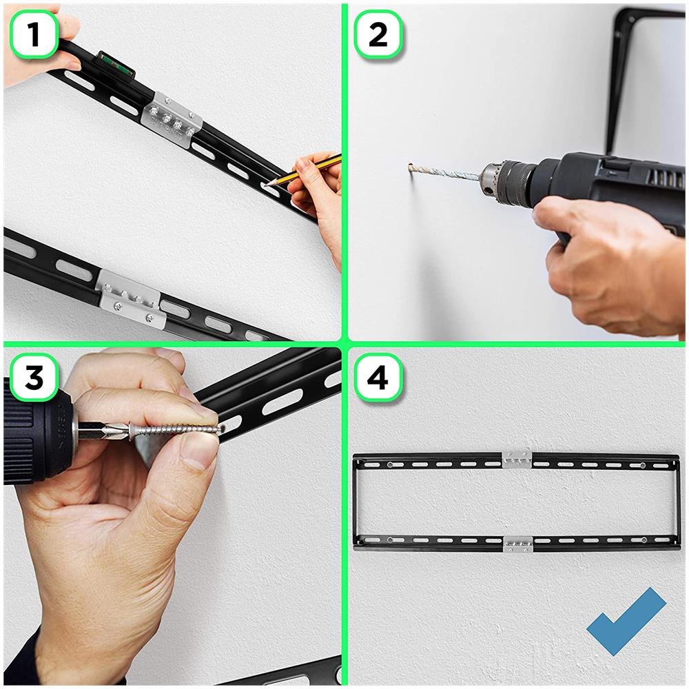 Tvb777 Supporto Tv Da Parte Fisso Ultra Sottile Per Schermi Led Lcd Curvi Monitor 33” - 60” Portata 40kg Compatibile Con Vesa 600 X 400 Mm - Foto 6