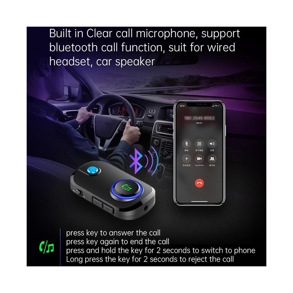 Trasmettitore /ricevitore Wireless Bluetooth Vivavoce Aux - Foto 2