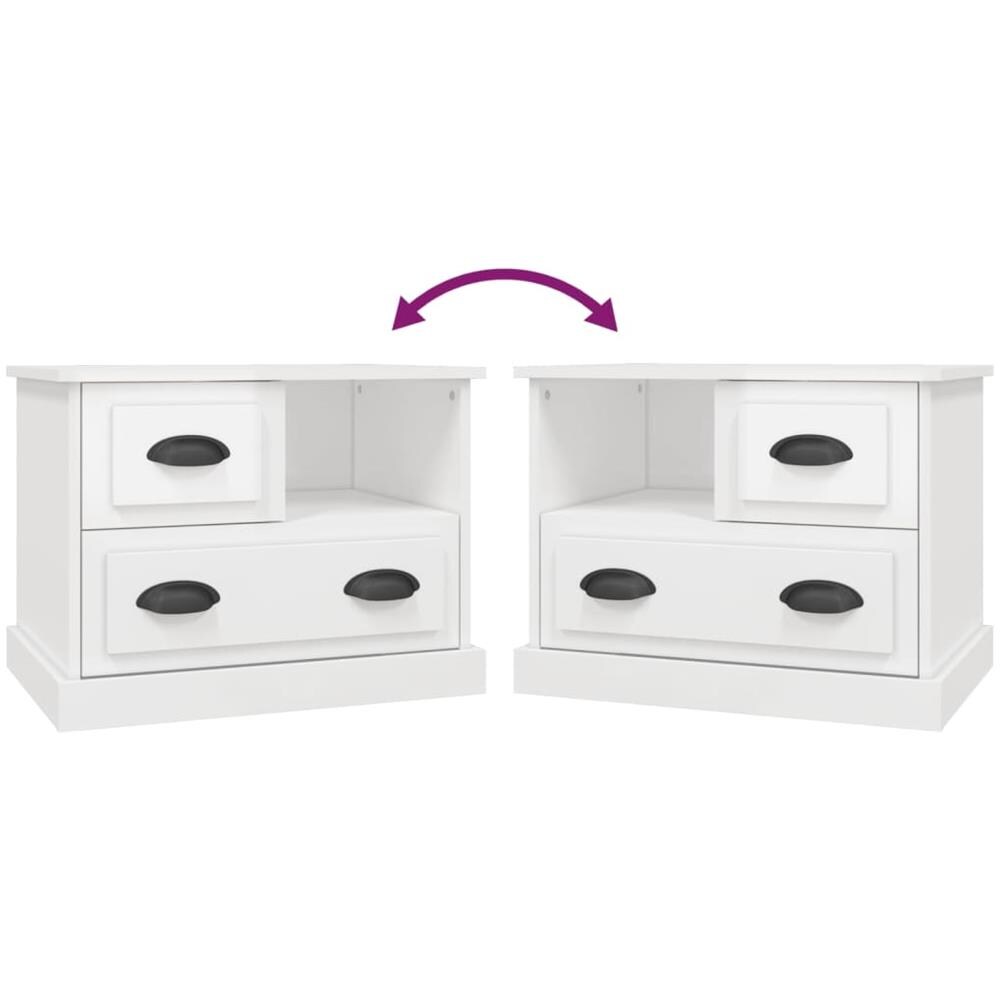 Comodino Bianco Lucido 60x39x45 Cm - Foto 2