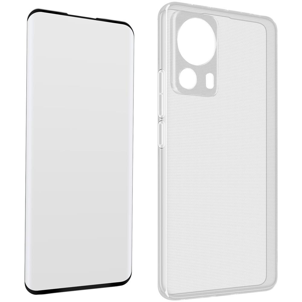 Cover Per Xiaomi 13 Lite In Silicone Gel + Vetro Temperato 9h Bordo Nero - Foto 1