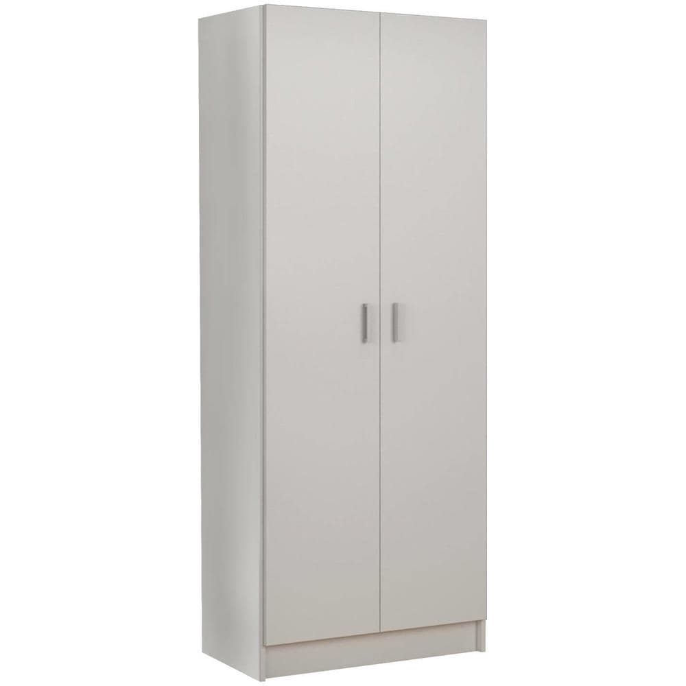 Armadio Multiuso Charleston, Mobile Portascope A 2 Ante, Scarpiera Con Ripiani, Guardaroba Portascope, Cm73x37h180 Cm, Bianco - Foto 2