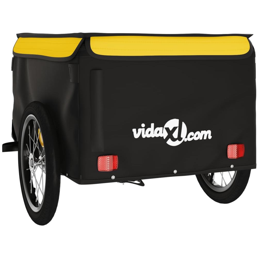 Rimorchio Da Bici Da Carico Nero E Giallo 45 Kg In Ferro - Foto 2