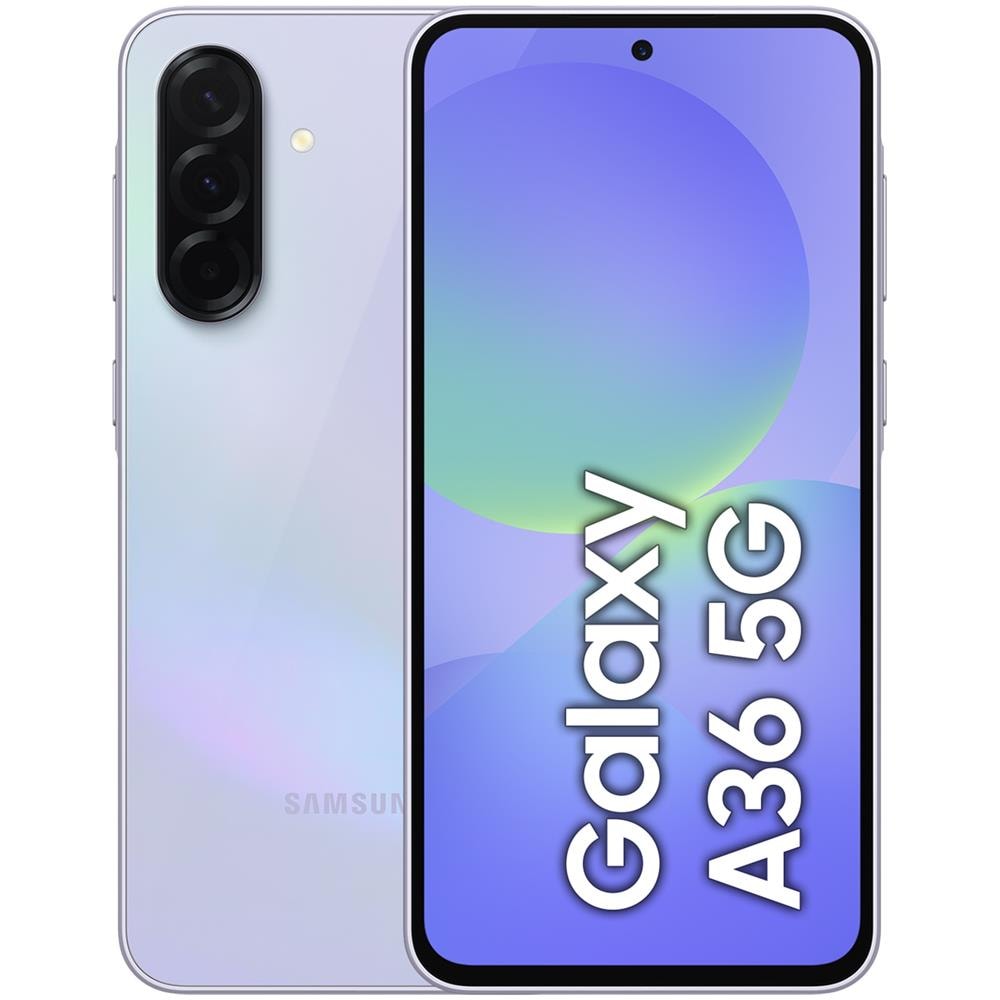 Galaxy A36 5G AI 256GB 8GB Ram Display 6.7” Super AMOLED Main Camera 50MP NanoSIM + eSIM USB Type-C Snapdragon 6 Gen 3 Android 15 5000 mAh Awesome Lavender Italia - Foto 1