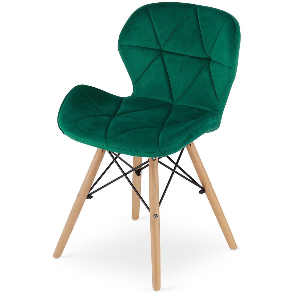 WAKO Sedia in velluto verde dal design moderno per soggiorno x2 - Foto 7