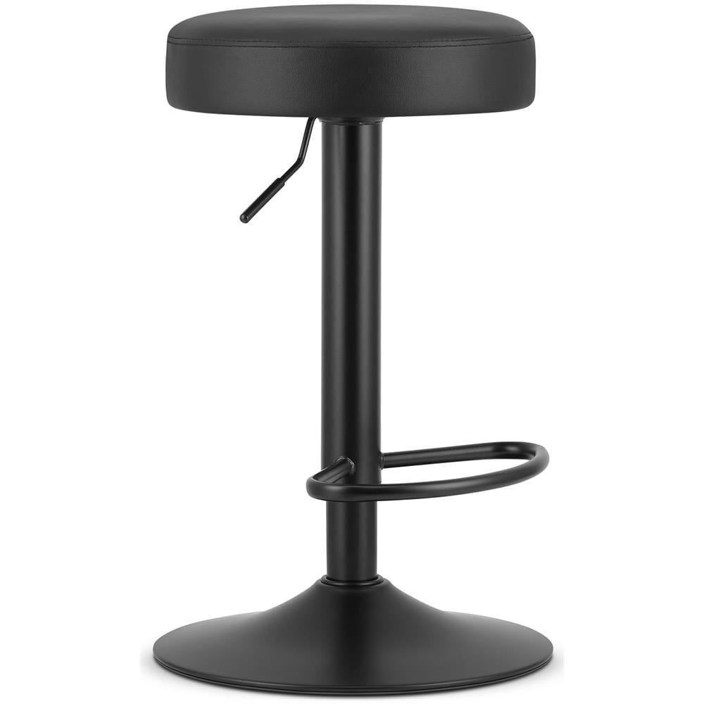 Sgabello girevole ROJST - Ecopelle nera / Base nera x 2 - Foto 2