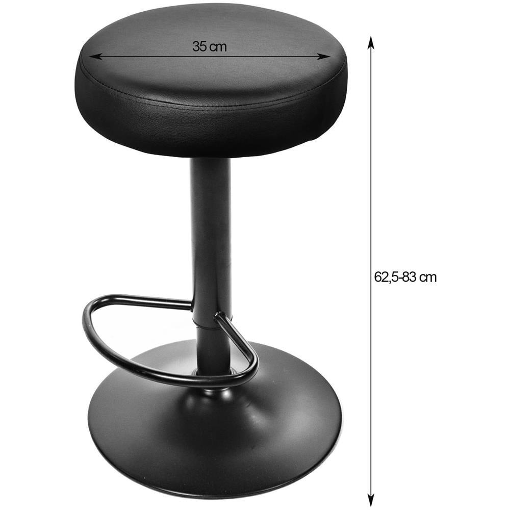 Sgabello girevole ROJST - Ecopelle nera / Base nera x 2 - Foto 8