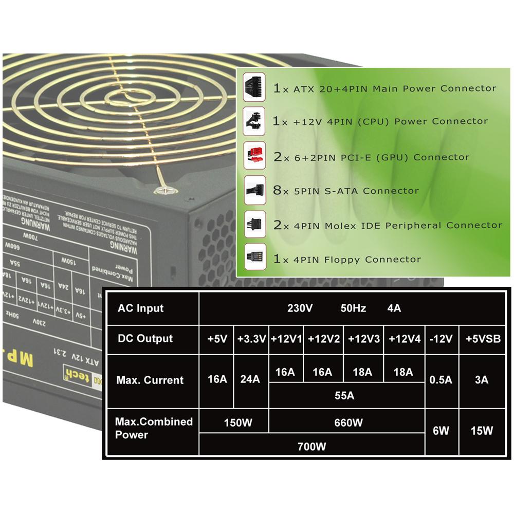 IPW-MP700W - Alimentatore per PC ATX 700 Watt - Foto 5