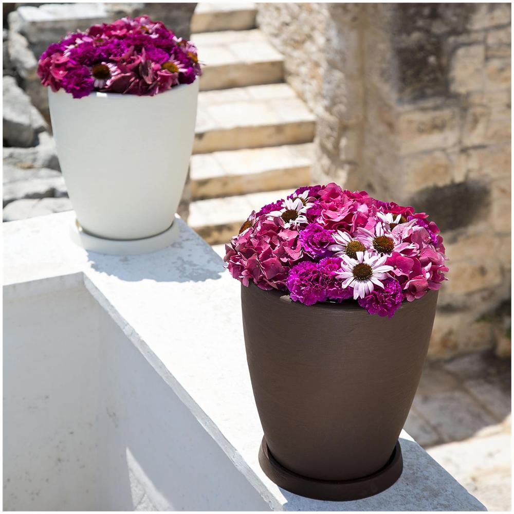Vaso Aloe In Resina Tondo Bianco H38 Ø 30Cm - Foto 2
