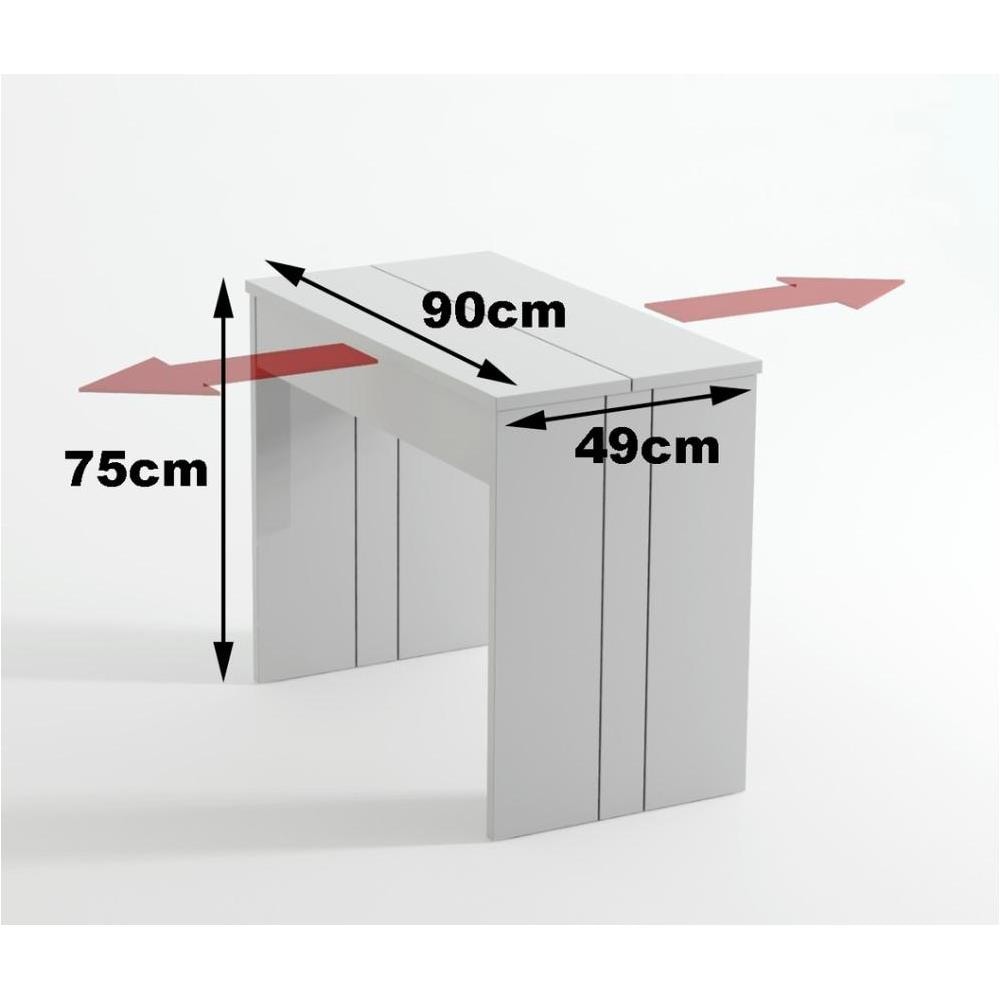 Tavolo Consolle Allungabile Fino A 301cm, Rovere Chiaro, Dimensioni Chiusa: 90 X 49 X 75 Cm. - Foto 2